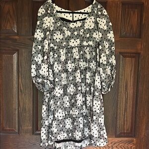 EUC Anthropologie Embroidered Black/White Dress Size 2​​